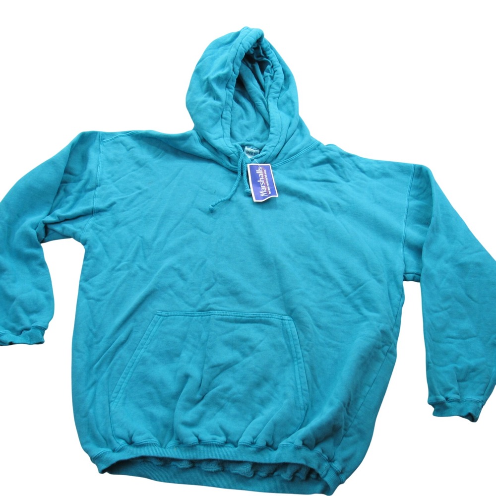 Ritz  Womans Teal Blue Cotton Blend Pullover Hoodie Sweatshirt‎  Medium